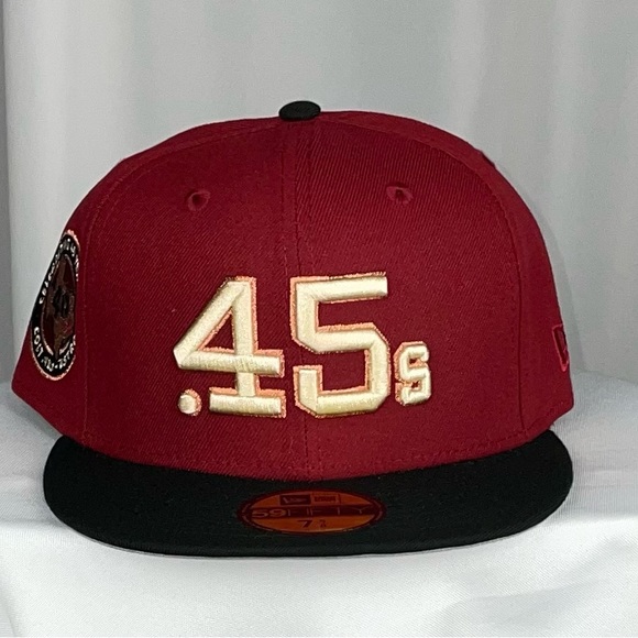 New 7 5/8 Houston 45s New Era 5950 Cooperstown Fitted Baseball Hat Cap - Picture 2 of 3